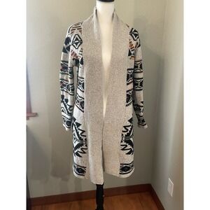 Women's Southwestern Tribal Aztec Cardigan Sweater Small Duster Northern Angel
